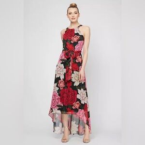 Chiffon high low floral dress
